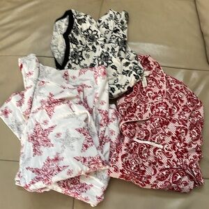 Bundle of Soma Pajamas, One Set and Two Additional Tops, Size Large